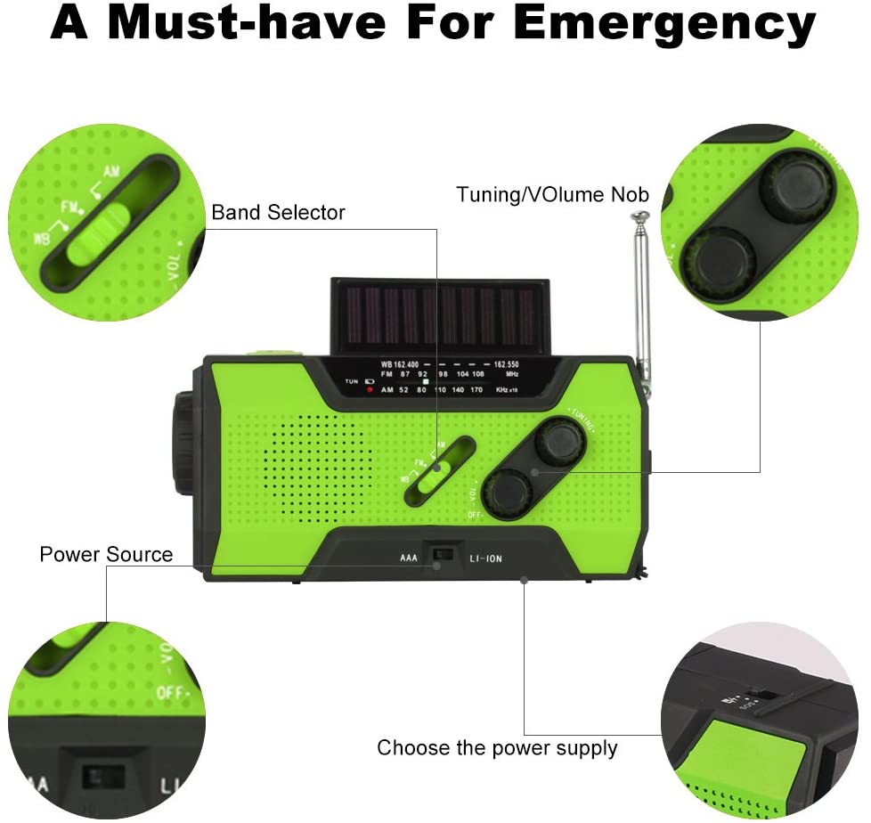 Emergency Hand Crank Radio Solar Radio Power Bank - Castle Anna