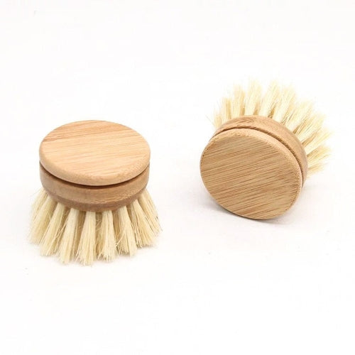 Bamboo Sisal Dish Brush - Zero Waste Kitchen Brush - Replaceable Sisal - Castle Anna