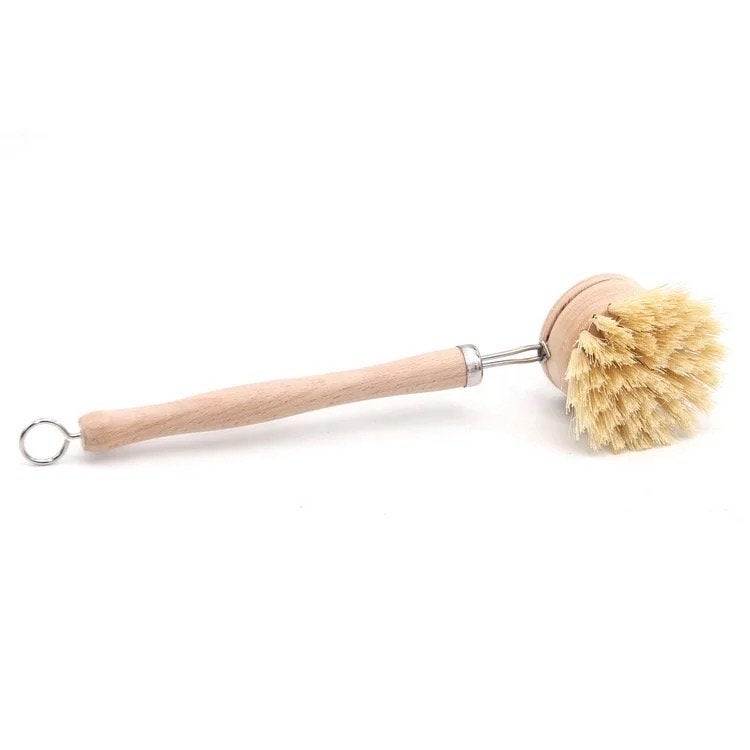 Bamboo Sisal Dish Brush - Zero Waste Kitchen Brush - Replaceable Sisal - Castle Anna
