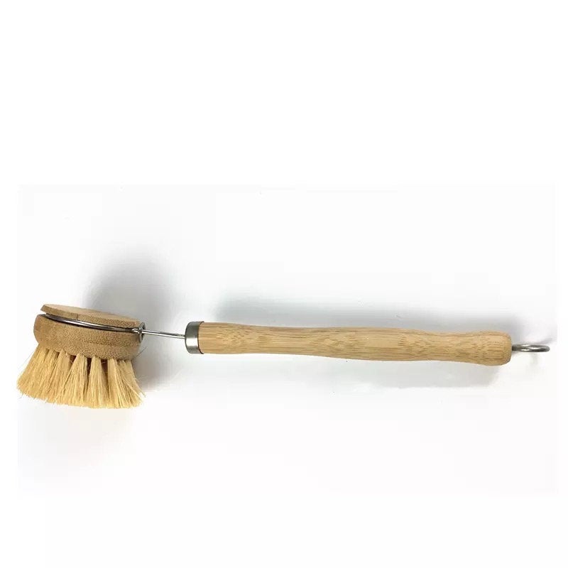 Bamboo Sisal Dish Brush - Zero Waste Kitchen Brush - Replaceable Sisal - Castle Anna