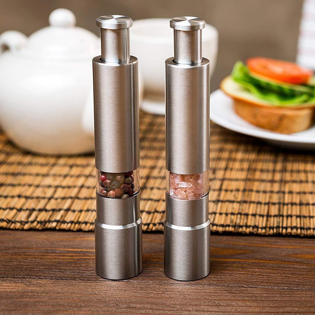 Premium Stainless Steel Salt and Pepper Spice Grinder - Castle Anna