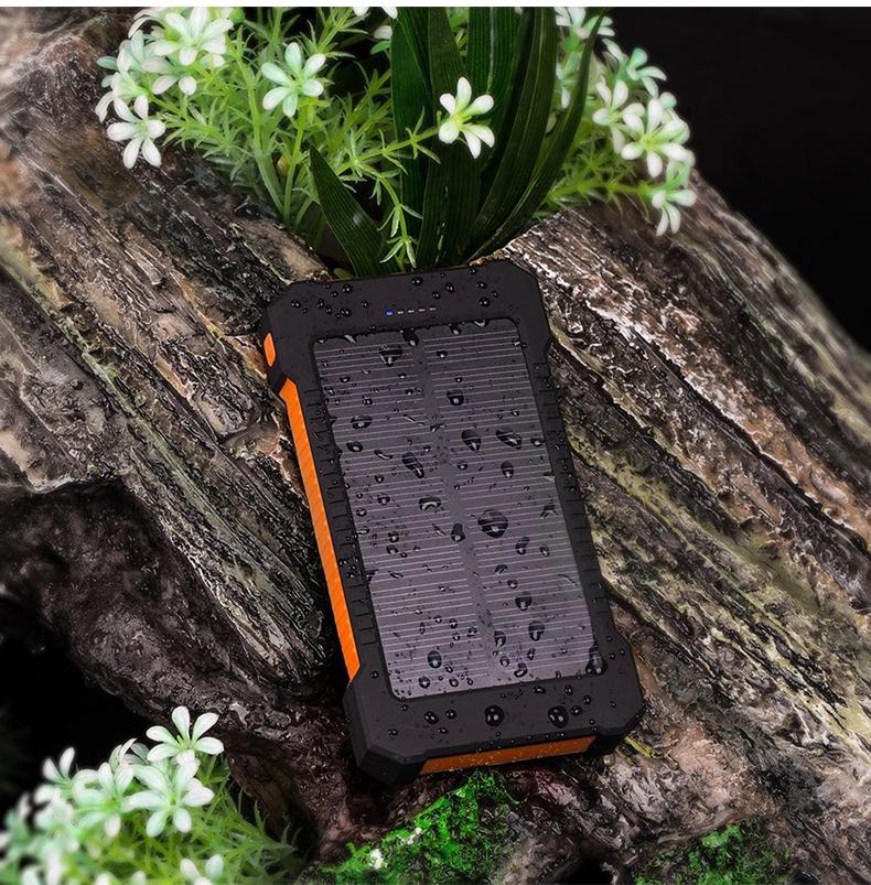 10000mAh Solar Power Bank Waterproof Solar External Battery Emergency - Castle Anna