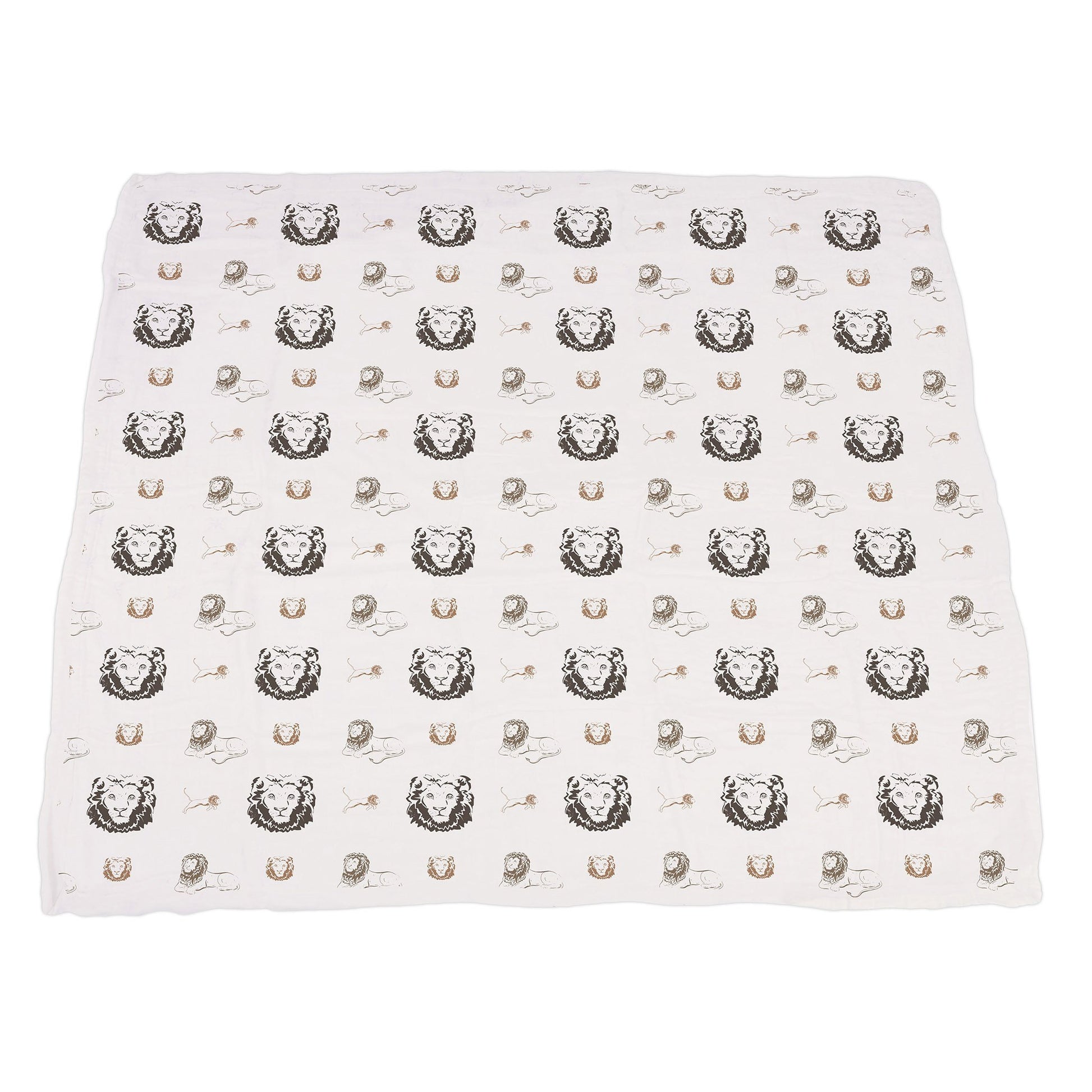 Hear Me Roar Lion and Rhinos and Elephants Bamboo Newcastle Blanket - Castle Anna