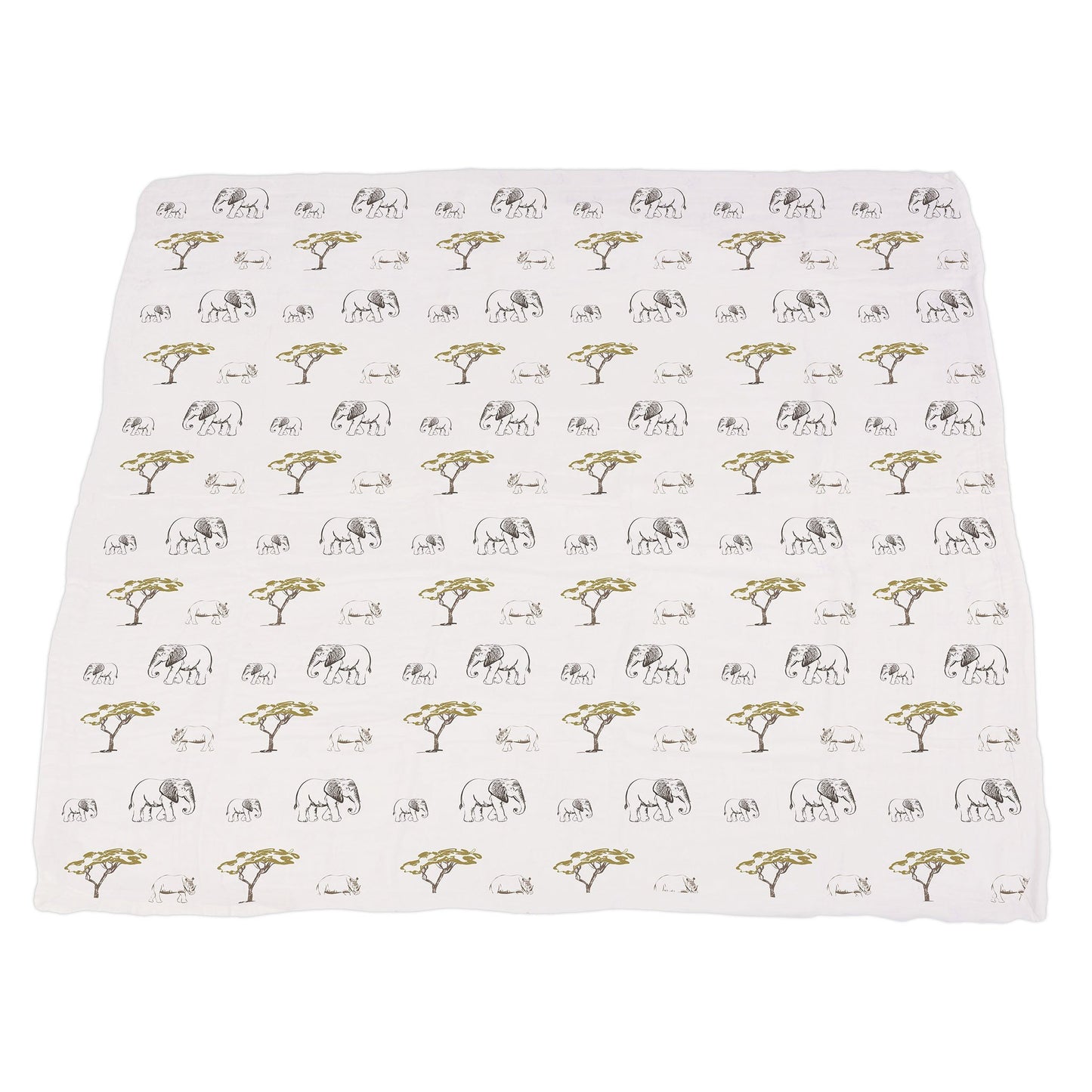 Hear Me Roar Lion and Rhinos and Elephants Bamboo Newcastle Blanket - Castle Anna
